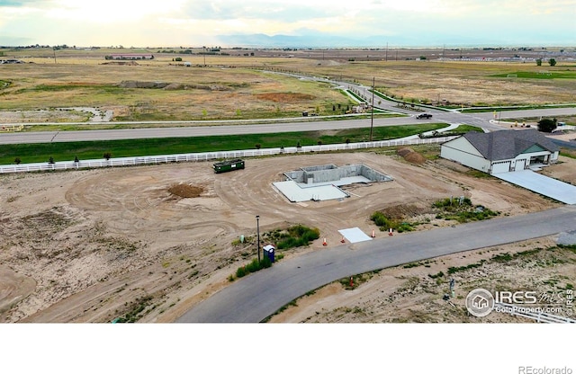 drone / aerial view with a rural view