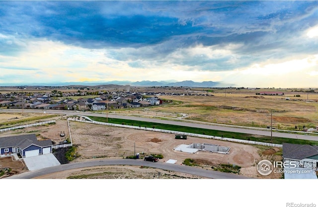 bird's eye view featuring a mountain view