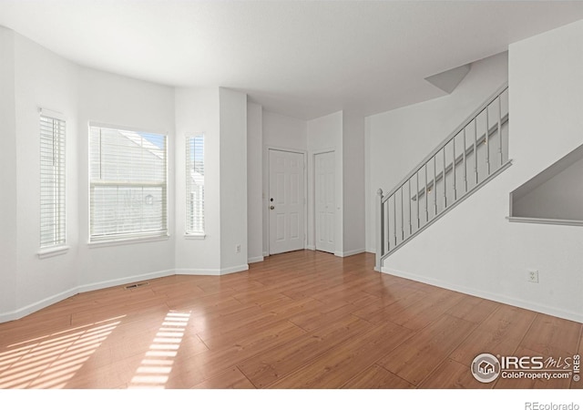 interior space featuring light wood-type flooring