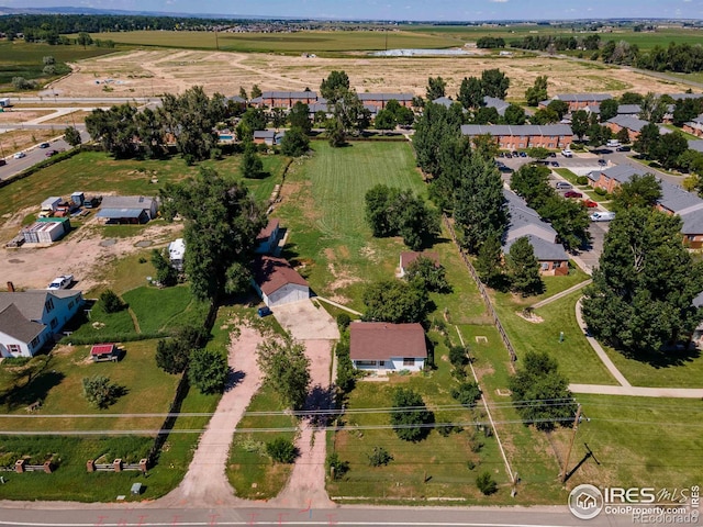 drone / aerial view with a rural view