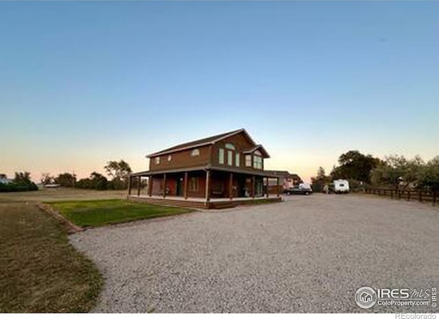 view of farmhouse inspired home