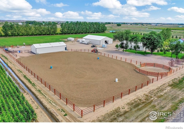 drone / aerial view featuring a rural view