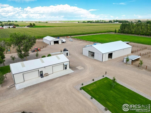 drone / aerial view with a rural view