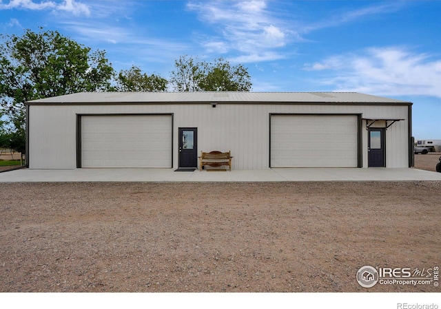 garage with wooden walls