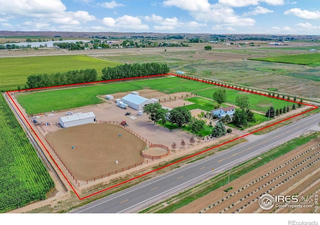 drone / aerial view featuring a rural view