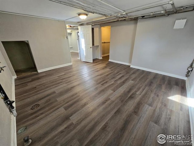 spare room featuring dark hardwood / wood-style flooring