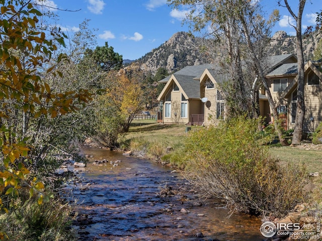 exterior space with a mountain view