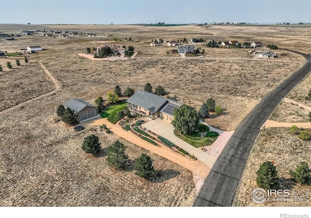 drone / aerial view featuring a rural view