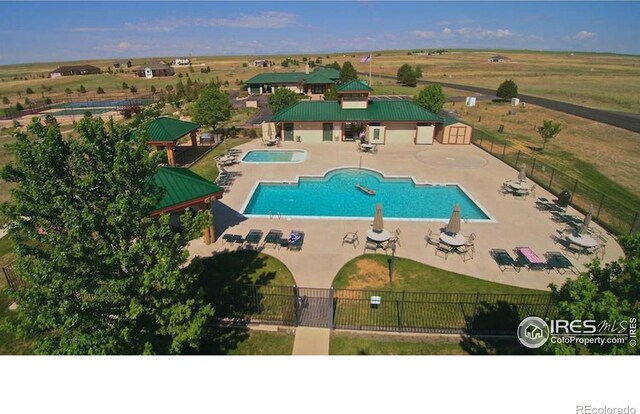 bird's eye view with a rural view