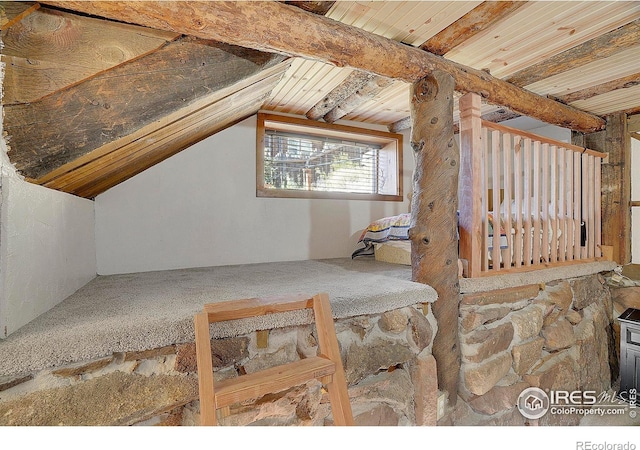 view of unfinished attic