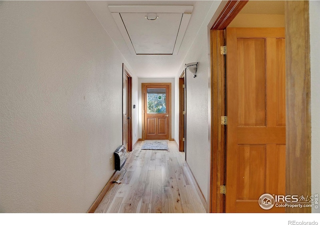 corridor featuring light hardwood / wood-style floors