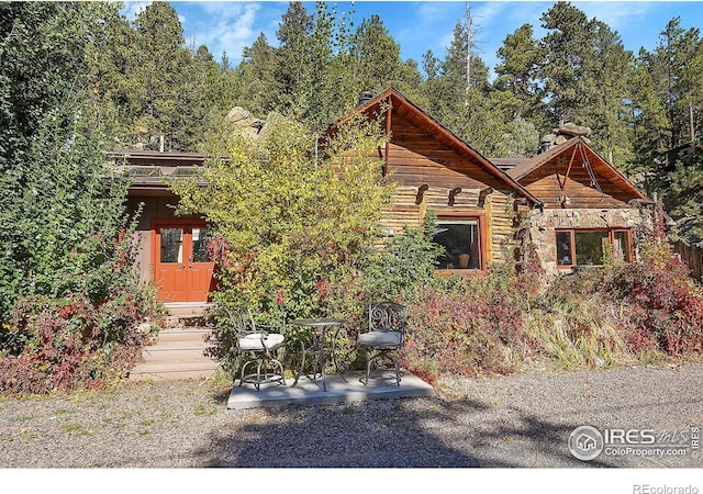 view of front of home with a patio