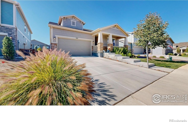 craftsman-style house with a garage