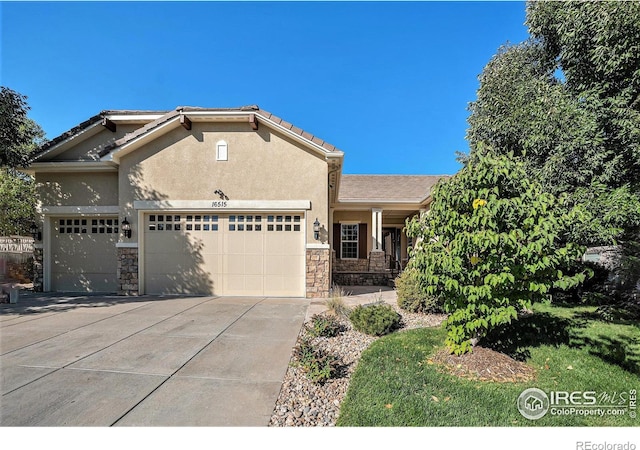 view of front of house with a garage