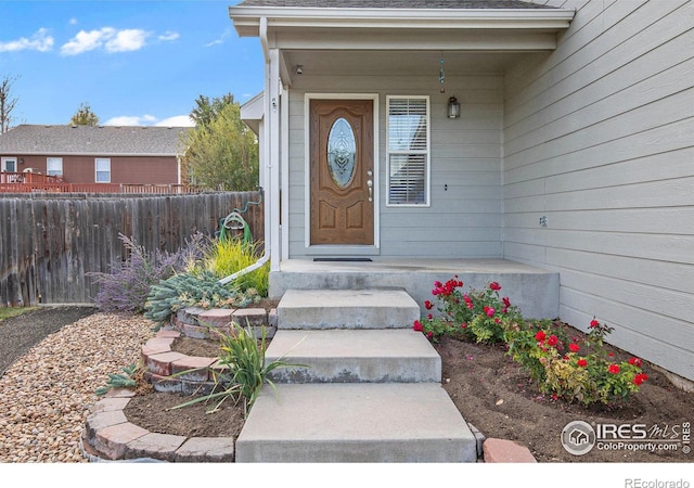 view of doorway to property