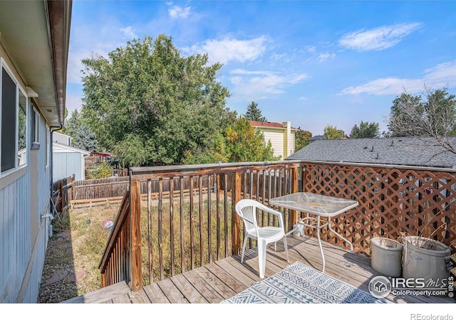 view of wooden deck