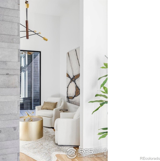 living room with wood-type flooring