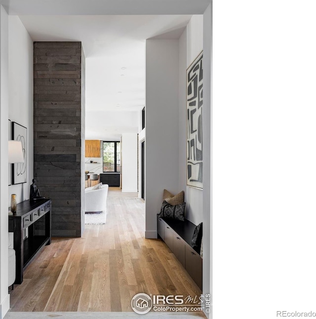 hall featuring light hardwood / wood-style flooring