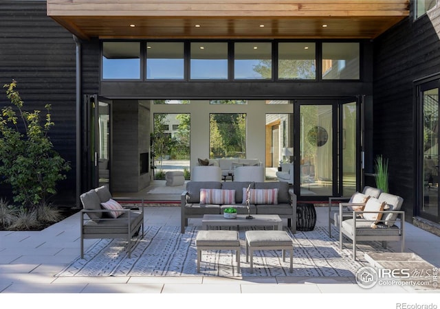 view of patio / terrace featuring an outdoor living space