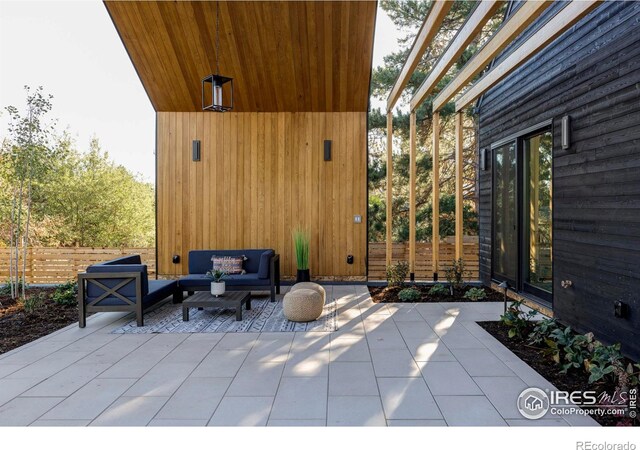 view of patio featuring outdoor lounge area