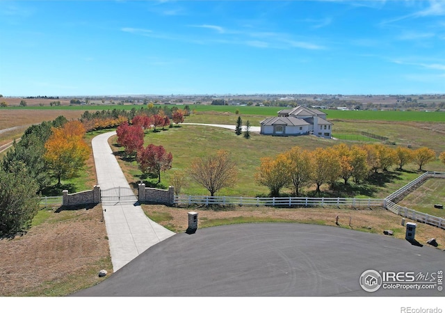 drone / aerial view featuring a rural view