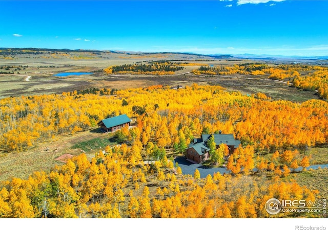 aerial view with a mountain view