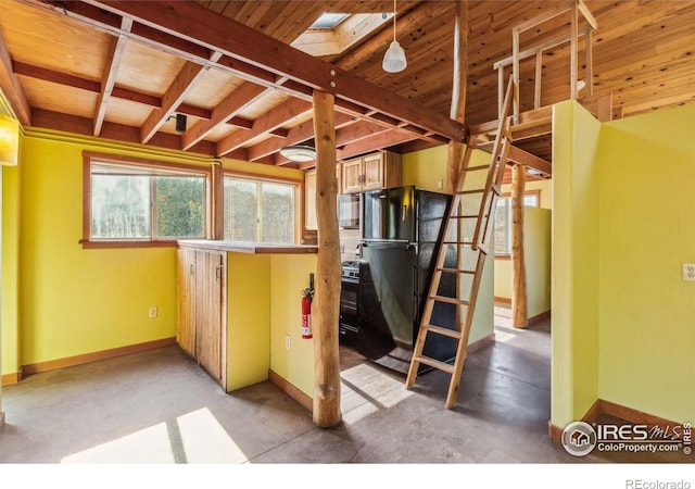 interior space featuring a skylight