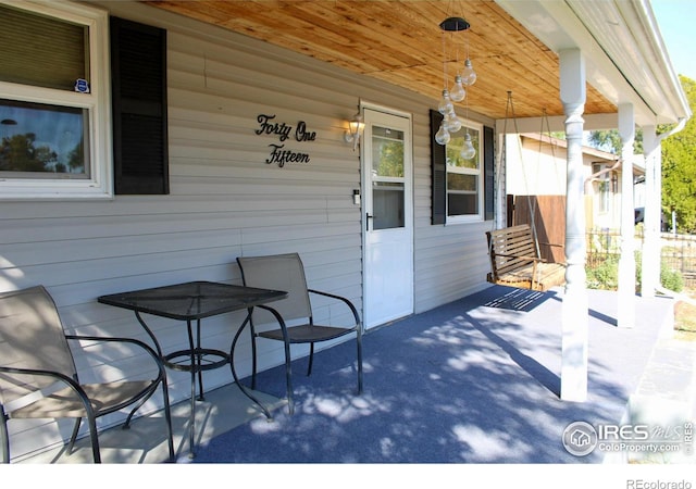 view of patio with covered porch