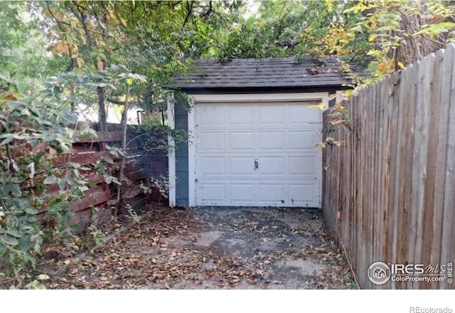 view of garage