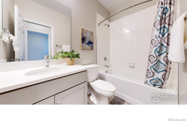 3107 Deering Lake Dr, Loveland, CO 80538 - full bath featuring shower / bath combo with shower curtain, toilet, and vanity
