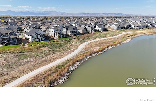 3107 Deering Lake Dr, Loveland, CO 80538 - aerial view with a water and mountain view and a residential view
