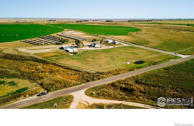 bird's eye view with a rural view