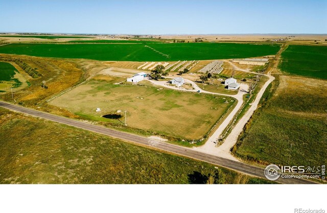 aerial view with a rural view