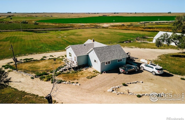 bird's eye view with a rural view