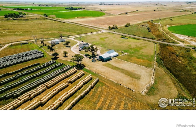 aerial view with a rural view