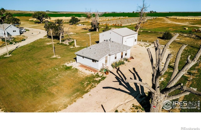 aerial view featuring a rural view