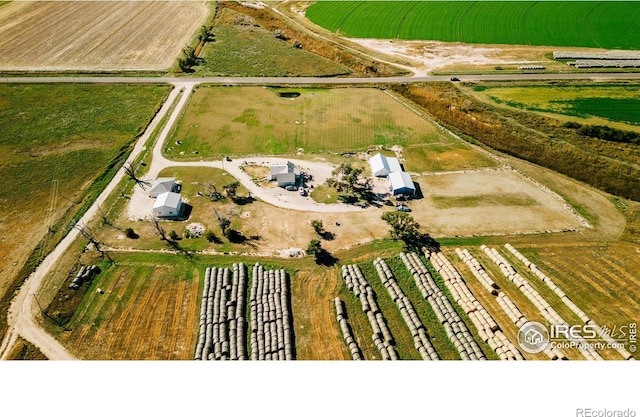 17327 County Road 46, Sterling, CO 80751 - aerial view of property and surrounding area featuring rural landscape and large plots for crops
