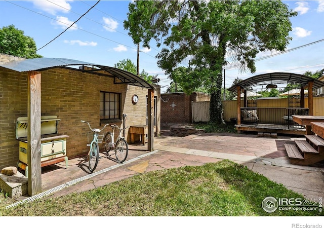 view of patio / terrace with a gazebo