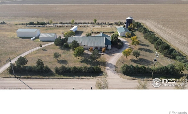 aerial view featuring a rural view