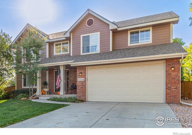 view of front of property featuring a garage