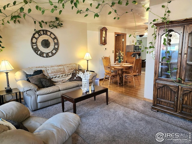 living room featuring wood-type flooring