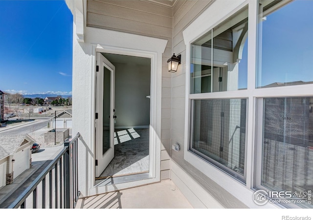 balcony with a mountain view