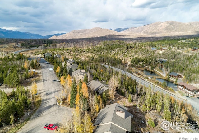 aerial view featuring a mountain view