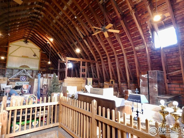 view of unfinished attic