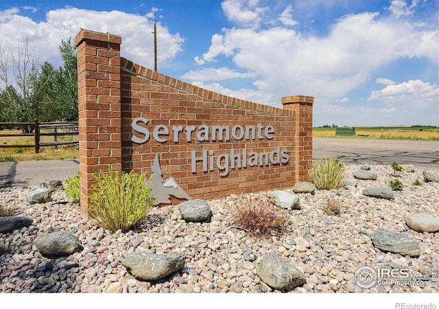 view of community sign