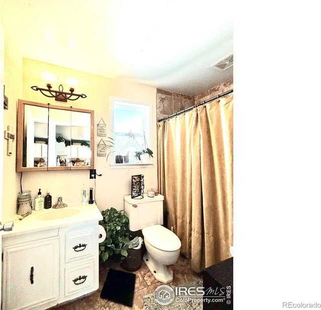 bathroom with toilet and vanity