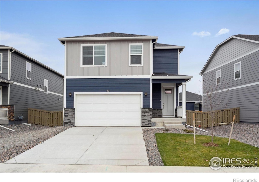 front facade featuring a garage