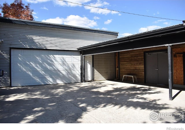 view of garage