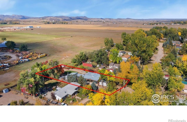 aerial view featuring a mountain view