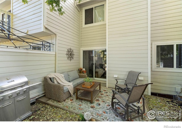 view of patio / terrace featuring an outdoor living space